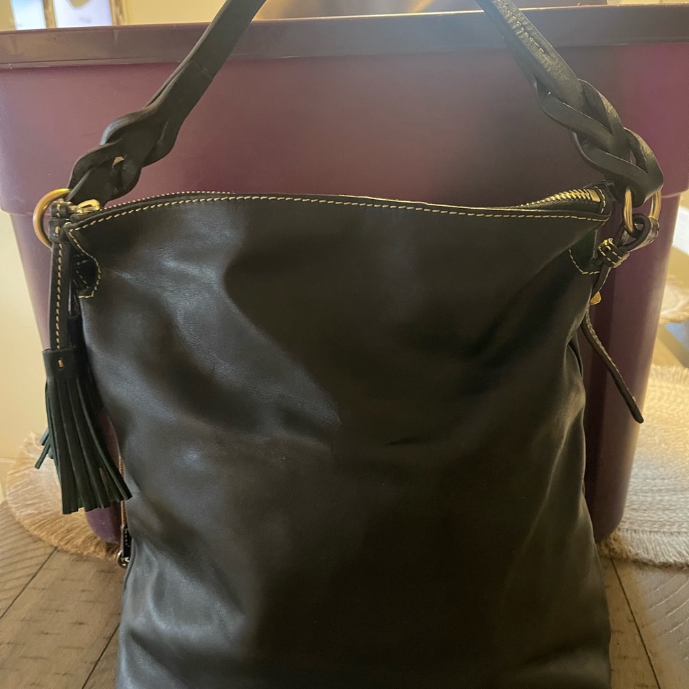Dooney and Bourke Black Leather Tote Bag